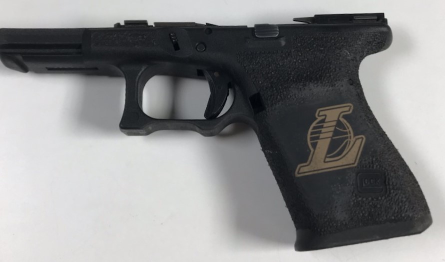 Polymer Handgun graphic engraving 1