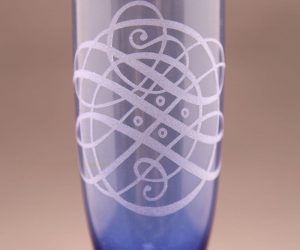 glass and ceramics soda lime glass laser marking champagne glass with a 10.6 micron co2 laser