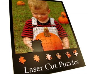 plastics acrylic laser cutting puzzle with a 10.6 micron co2 laser